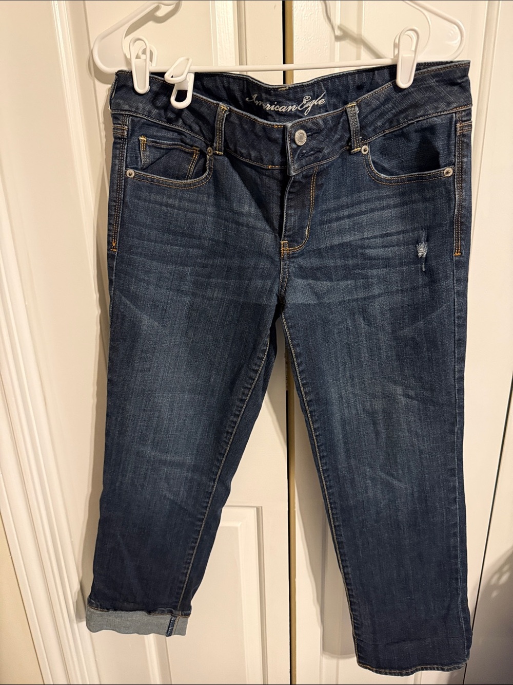 American Eagle Outfitters Dark Indigo Cropped Jeans